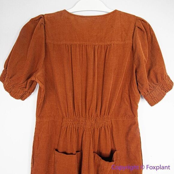 NEW‎ Madewell Corduroy Puff-Sleeve Button-Front Jumpsuit, 4P - Picture 11 of 16